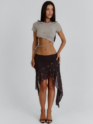 KAYDENCE MIDI SKIRT BROWN Midi Skirt 