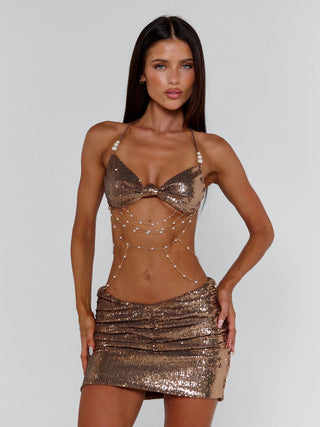 KELLA MINI DRESS BRONZE Mini Dress 