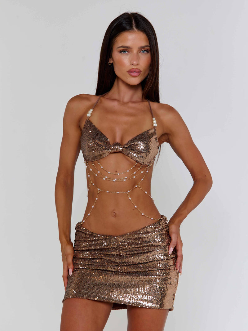 KELLA MINI DRESS BRONZE Mini Dress 