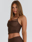 KOURTNEY LONGLINE TOP BROWN Top 