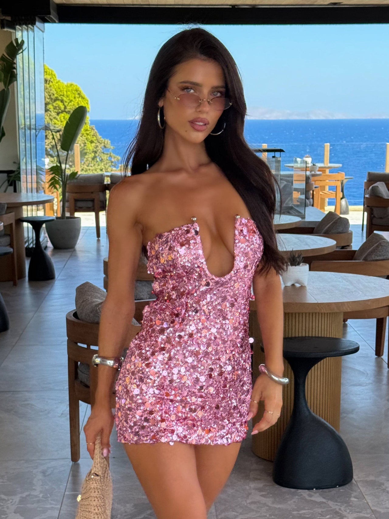 open lace back dress Women's Lavia Mini Dress Pink in Size Large by Outcast