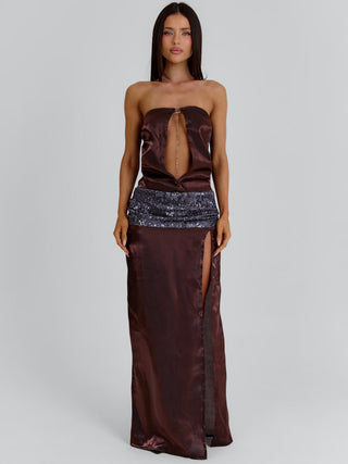 LEZETH MAXI DRESS BROWN Maxi Dress 
