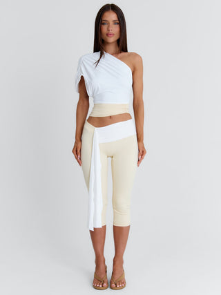 LINDAY CROP TOP WHITE AND CREAM Crop Top 