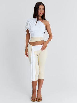 LINDAY CROP TOP WHITE AND CREAM Crop Top 