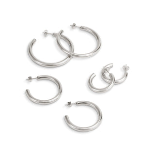 LIOR 3 PAIR EARRING SET SILVER Earrings 
