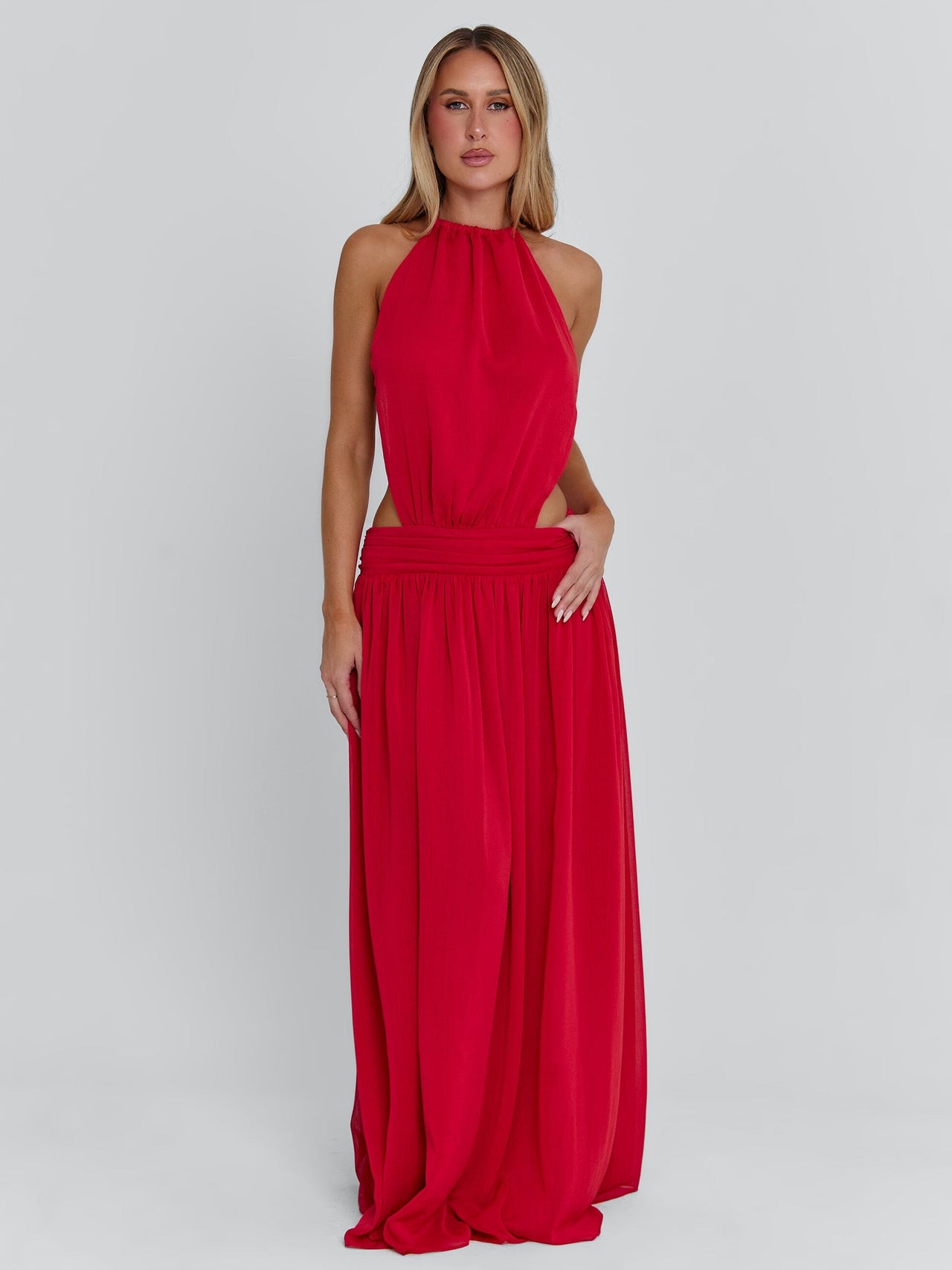 Women's Loretta Maxi Dress Red in Size Medium by Outcast