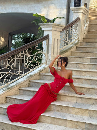 LUBELA MAXI SKIRT RED Maxi Skirt 