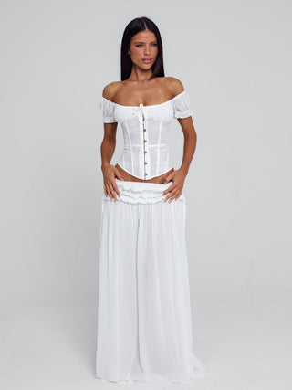 LUBELA CORSET TOP WHITE Crop Top 