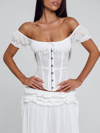 LUBELA CORSET TOP WHITE Crop Top 
