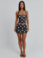 LULA REVERSIBLE TOP BLUE AND CHOCOLATE POLKA DOT Crop Top 