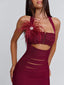 LUNABELLE MIDI DRESS BURGUNDY Midi Dress 