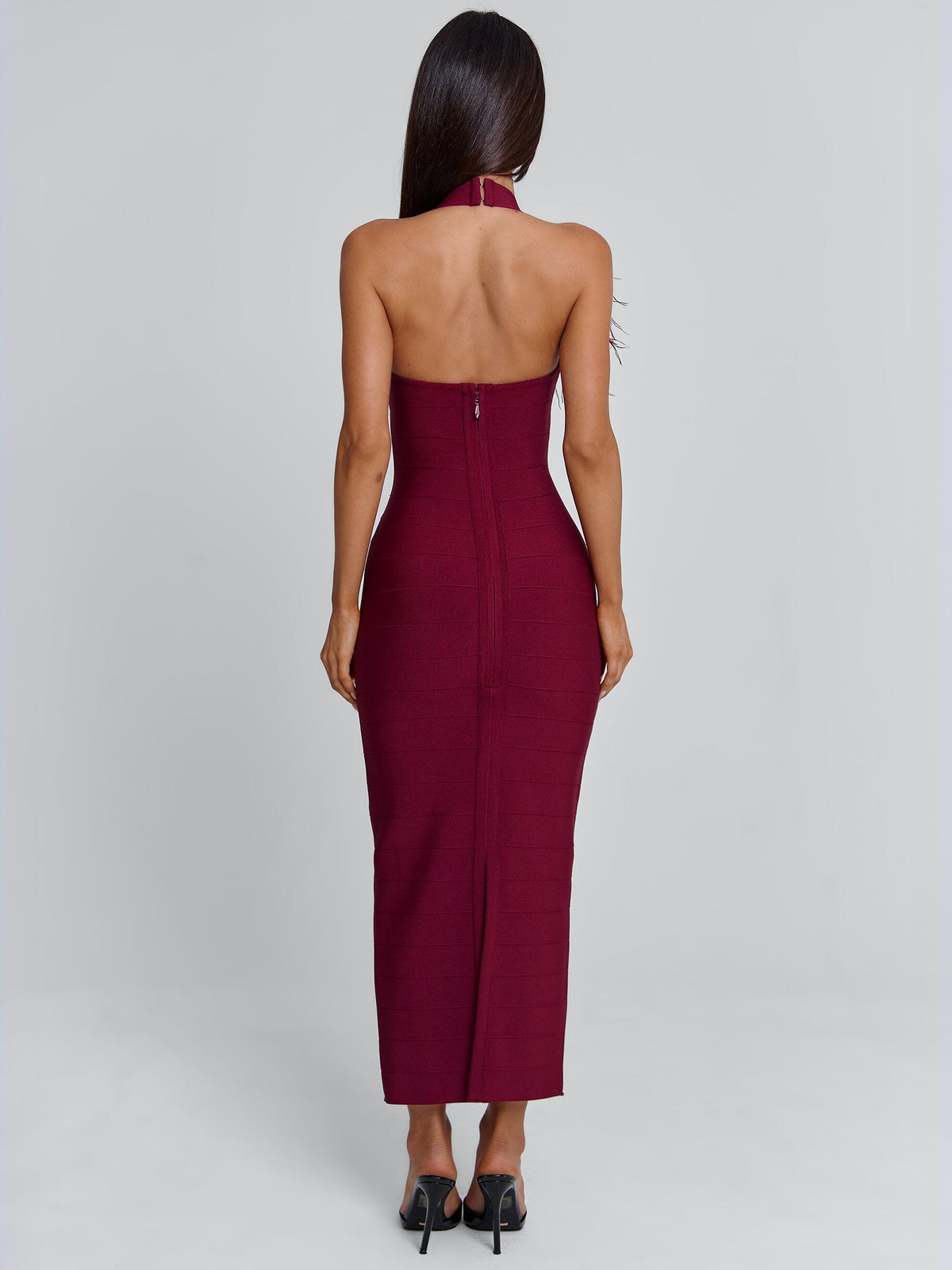 burgundy midi dress 'Women''s Red Lunabelle in Size XL by Outcast' Puff Sleeve Milkmaid Midi styleattribute-chiffon Size:48L/42W %0D%0AColor%20may%20vary%20due%20to%20lighting%20on%20images