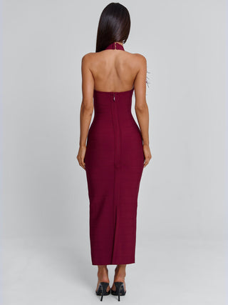 LUNABELLE MIDI DRESS BURGUNDY Midi Dress 
