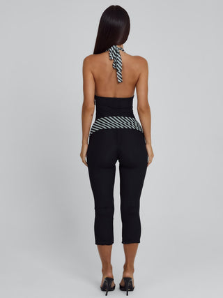 MALANI CAPRI JUMPSUIT BLACK STRIPE Jumpsuit 