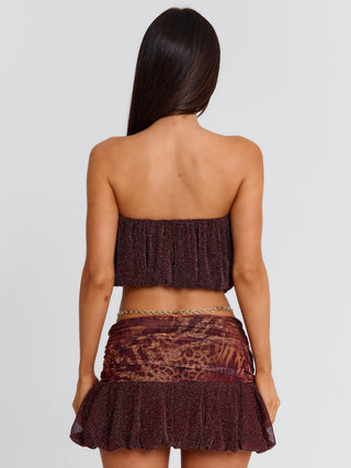 MARIELLE TOP MAROON Crop Top 