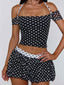 MARLOWE TOP BLACK POLKA DOT Crop Top 