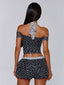 MARLOWE TOP BLACK POLKA DOT Crop Top 