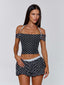 MARLOWE TOP BLACK POLKA DOT Crop Top 