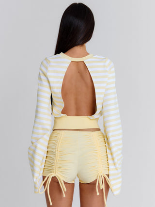 MARTAE CROP TOP YELLOW STRIPE Crop Top 