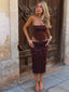 MELINAE MIDI SKIRT CHOCOLATE Midi Skirt 