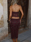 MELINAE MIDI SKIRT CHOCOLATE Midi Skirt 
