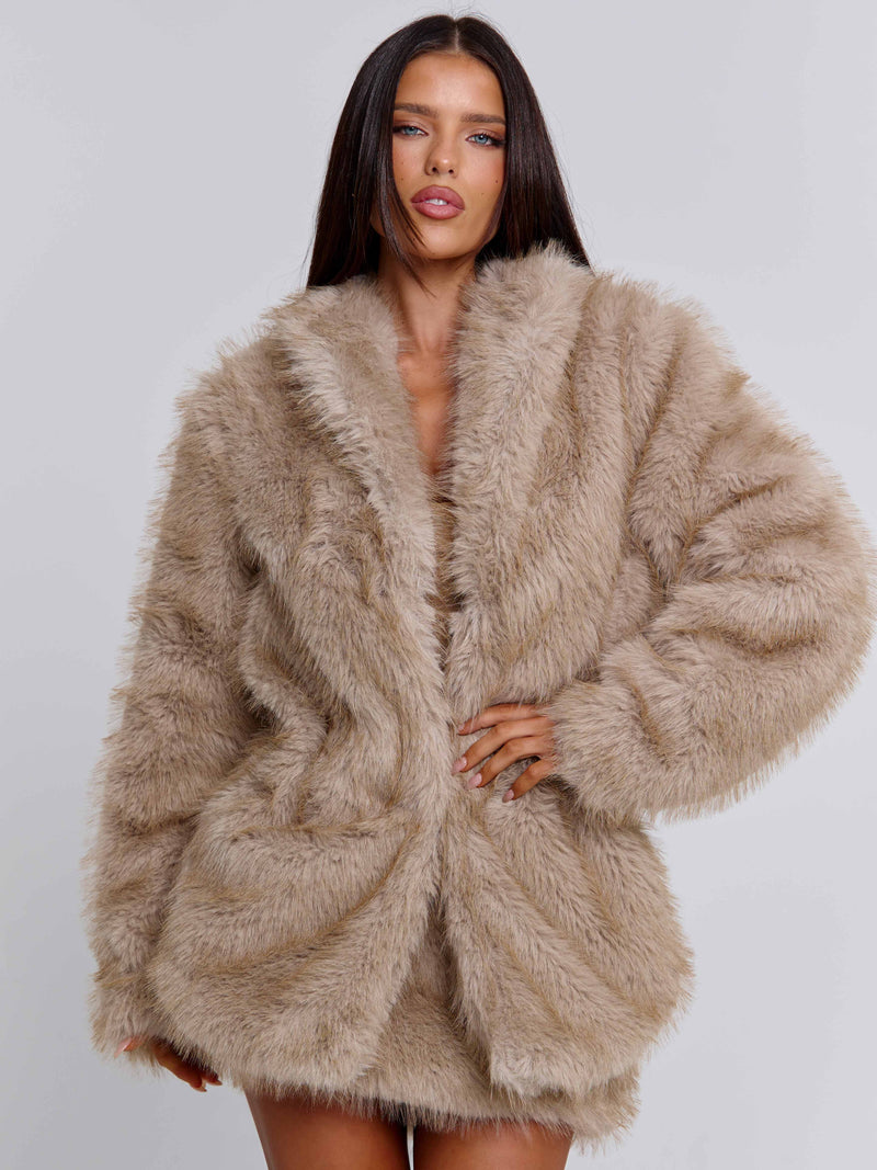 NAHLA LONG JACKET TAN Jacket 
