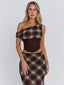 NARELLE TOP BROWN CHECK Corset 