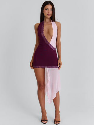 NATALEE MINI DRESS BURGUNDY Mini Dress 