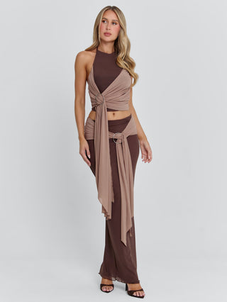 NERINA MAXI SKIRT CHOCOLATE Maxi Skirt 