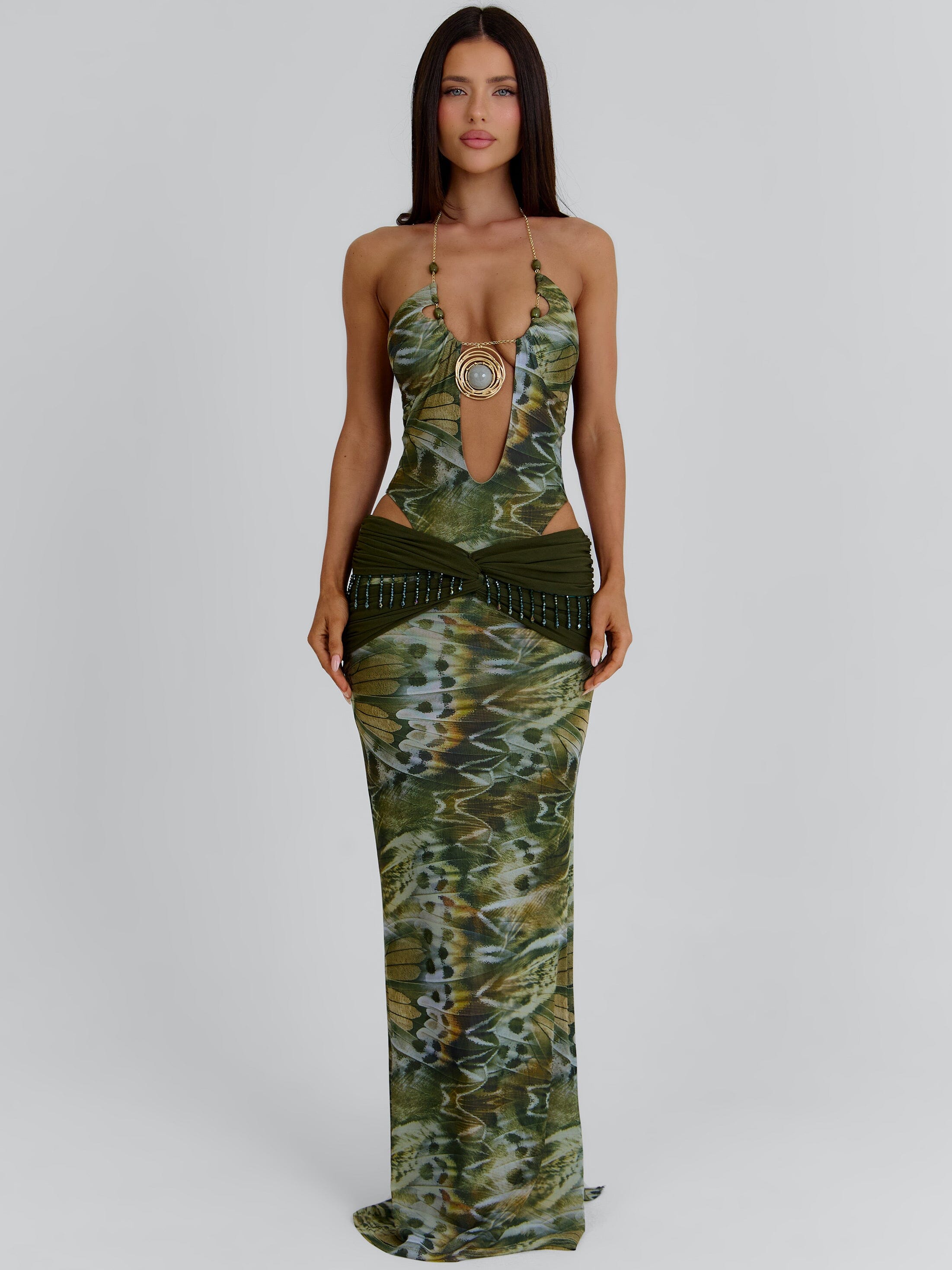 Clarisse Maxi Skirt Ecru Wings | Outcast USA