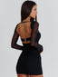 NIKI LONG SLEEVE MINI DRESS BLACK Mini Dress 