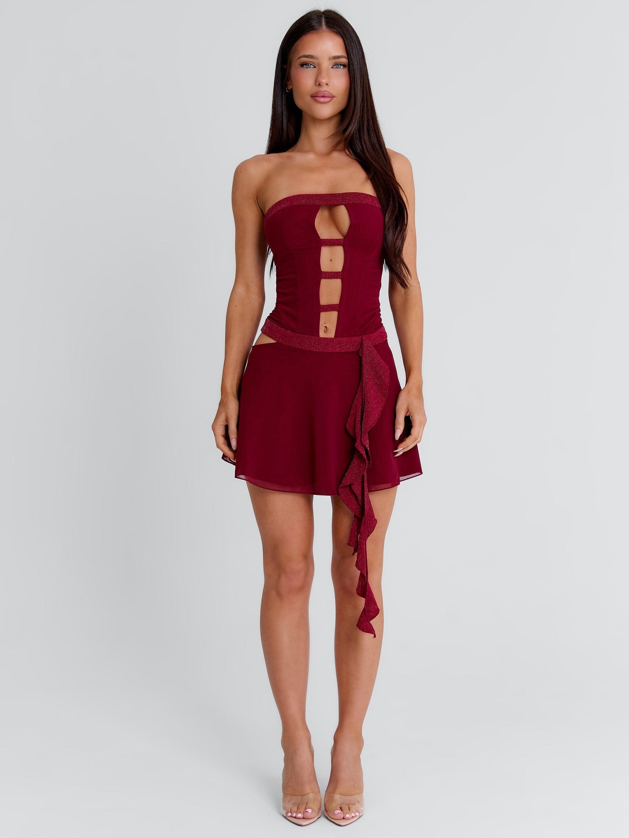 Nina Mini Dress Burgundy | Outcast US Outcast USA Nina Mini Dress Burgundy | Outcast US Outcast USA