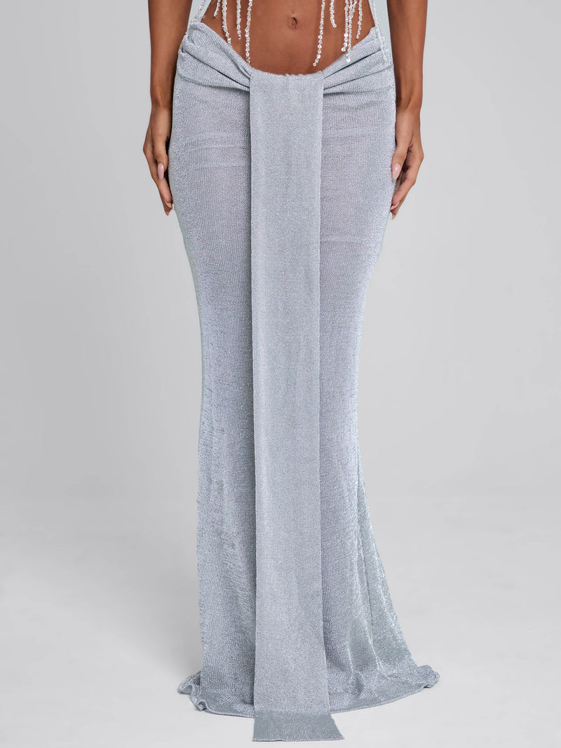 NIVRA MAXI SKIRT SILVER Maxi Skirt 