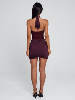 NOREZA MINI DRESS BURGUNDY Mini Dress 
