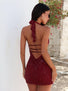 NOVELA MINI DRESS DEEP RED Mini Dress 