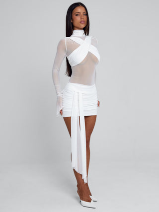OLYRA MINI DRESS WHITE Mini Dress 