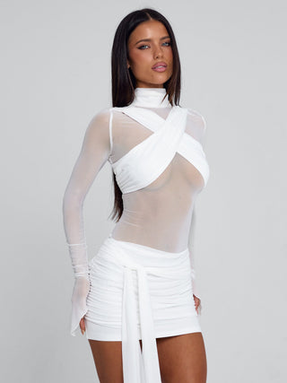 OLYRA MINI DRESS WHITE Mini Dress 