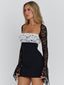 OMERA MINI DRESS BLACK WHITE Mini Dress 