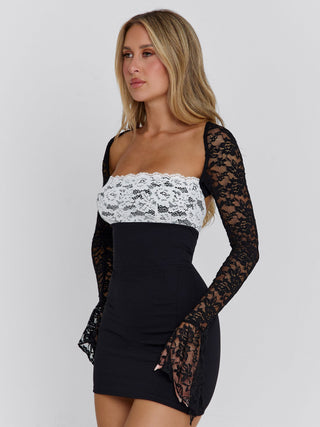 Women's Omera Mini Dress Black White in Size Small by Outcast Women's Omera Mini Dress Black White in Size Small by Outcast