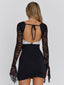 OMERA MINI DRESS BLACK WHITE Mini Dress 