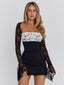 OMERA MINI DRESS BLACK WHITE Mini Dress 