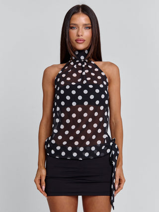 ORIANE MINI DRESS BLACK POLKA DOT Mini Dress 