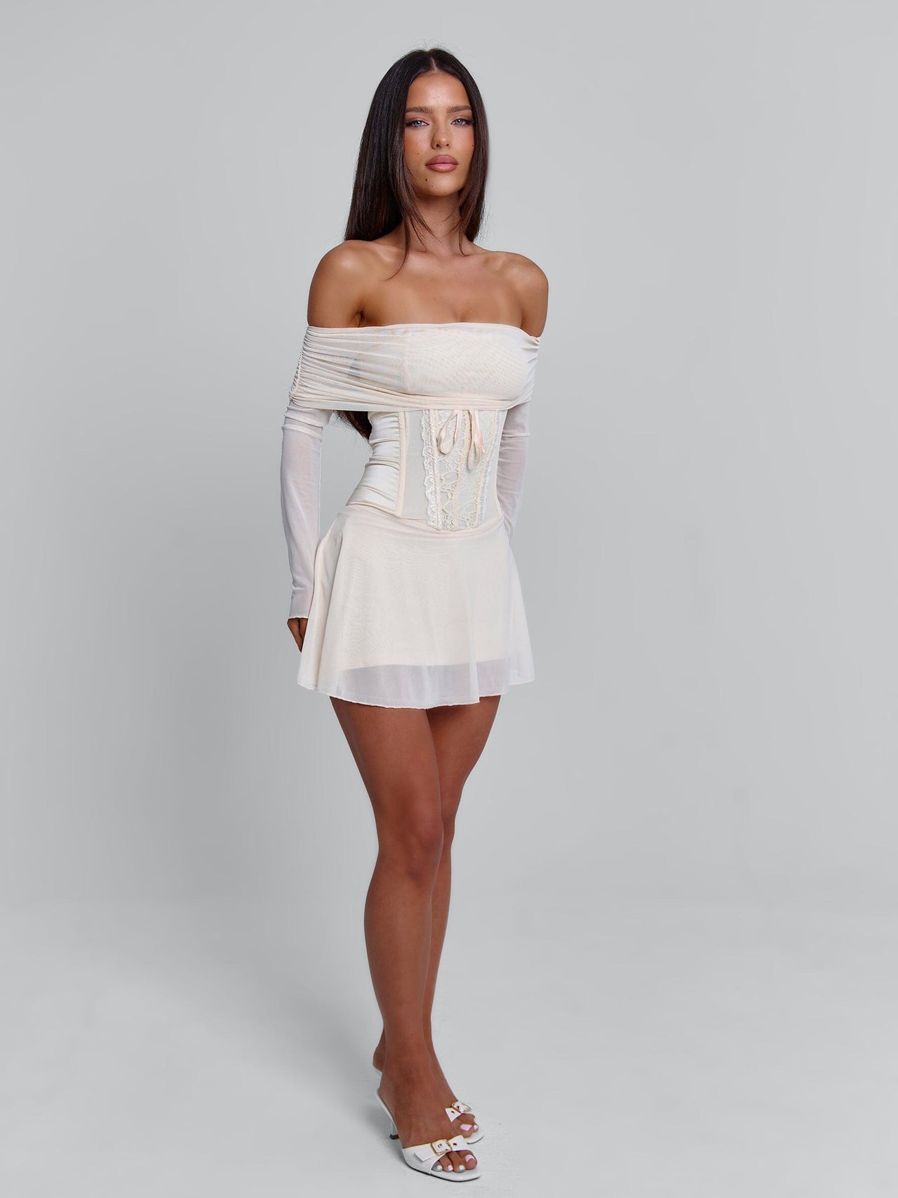 Women's Beige/White Orla Mini Dress Beige in Size Small by Outcast Women's Beige/White Orla Mini Dress Beige in Size Small by Outcast