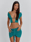 ALIA TOP TEAL Crop Top 