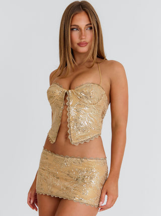 PAMELLA MINI SKIRT GOLD Mini Skirt 