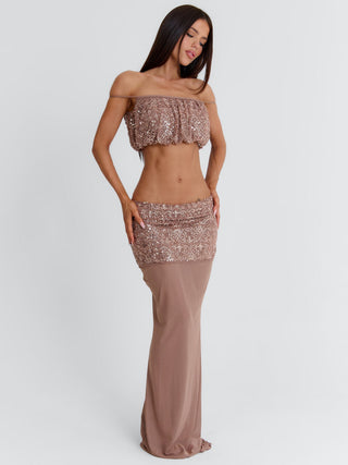 PATIENCE MAXI SKIRT TAUPE Maxi Skirt 