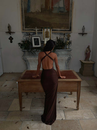 Pria Maxi Dress Chocolate | Outcast US Outcast USA Pria Maxi Dress Chocolate | Outcast US Outcast USA