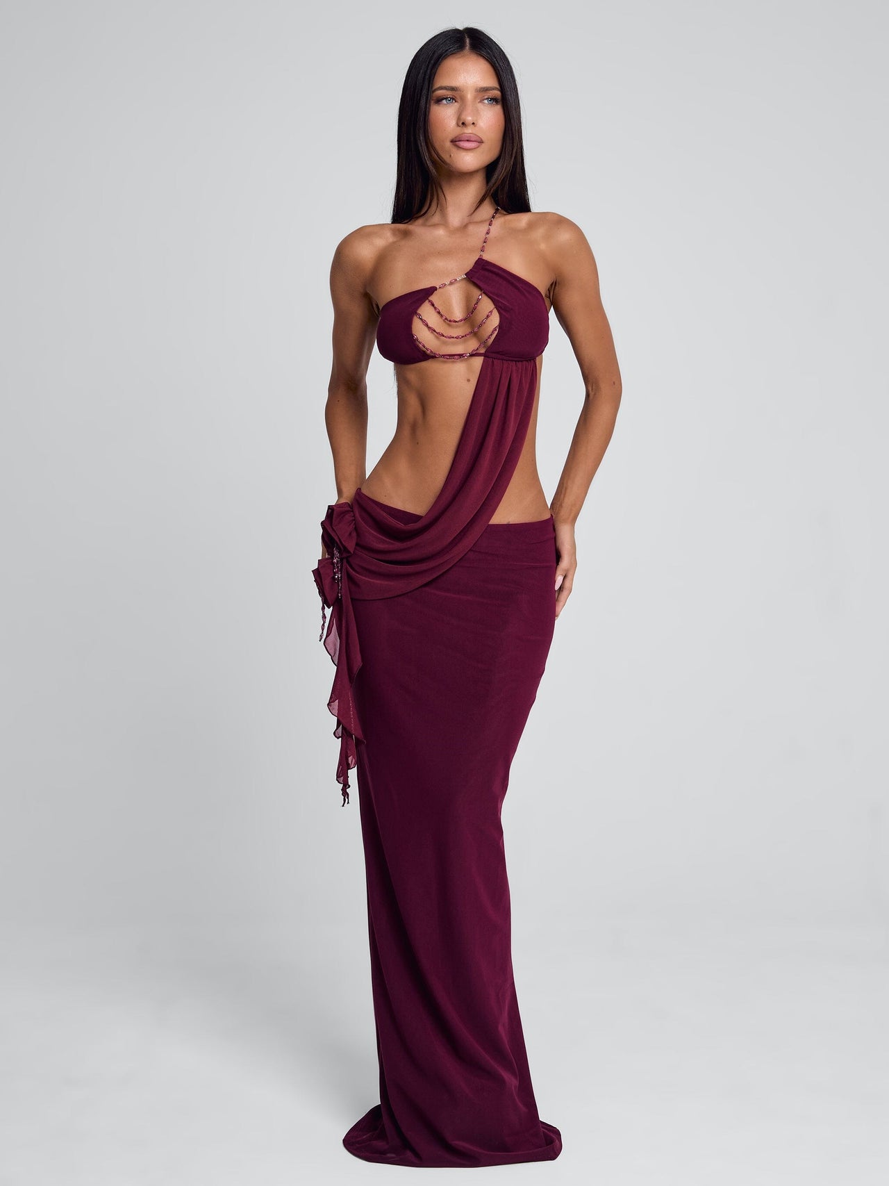 Women's Red Raer Maxi Dress Burgundy in Size Small by Outcast