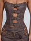 RODEO TOP CHOCOLATE Crop Top 