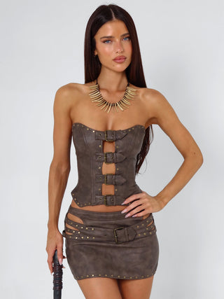 RODEO TOP CHOCOLATE Crop Top 